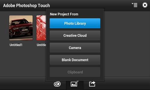 Adobe Photoshop Touch Android интерфейс